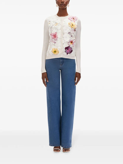 Orchid Threadwork Inset Cardigan