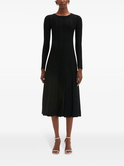 Pleated Inset Knitted Dress