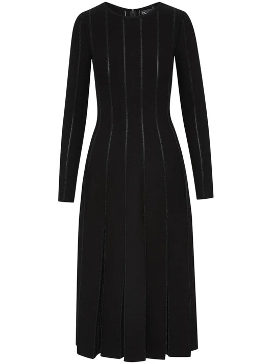 Pleated Inset Knitted Dress