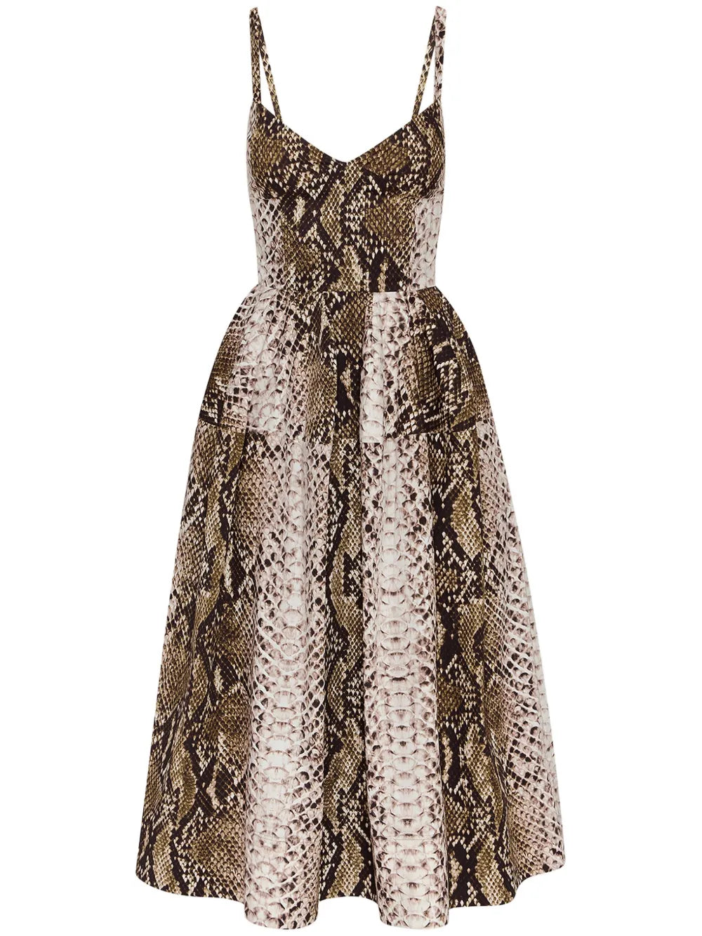 Snake Cotton Poplin Midi Dress