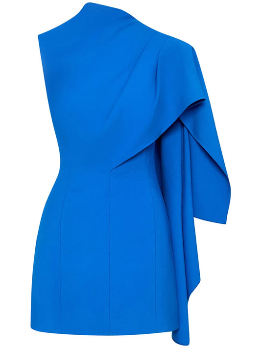 One-Shoulder Cape Dress