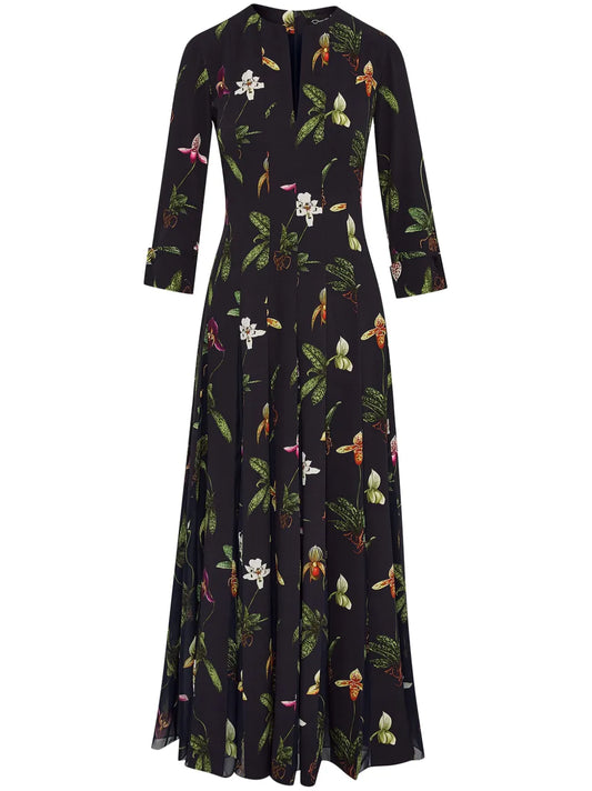 Orchid Cady-Inset T 3/4 Sleeve Dress