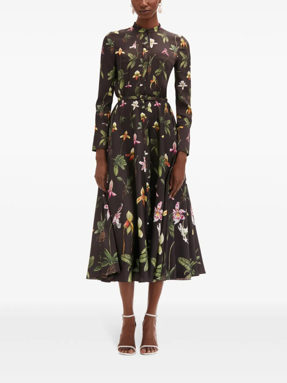 Orchid Silk Twill Midi Dress
