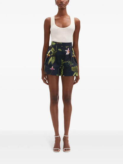 Orchid Cotton Poplin Wide-Leg Shorts