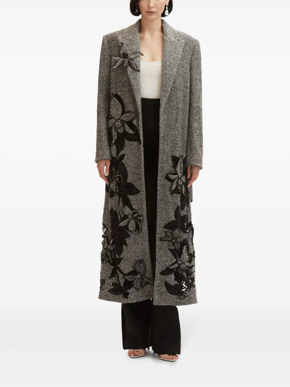 Orchid Embroidered Wool Coat
