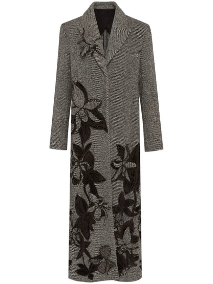 Orchid Embroidered Wool Coat
