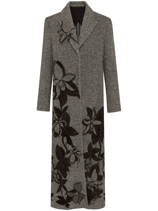 Orchid Embroidered Wool Coat