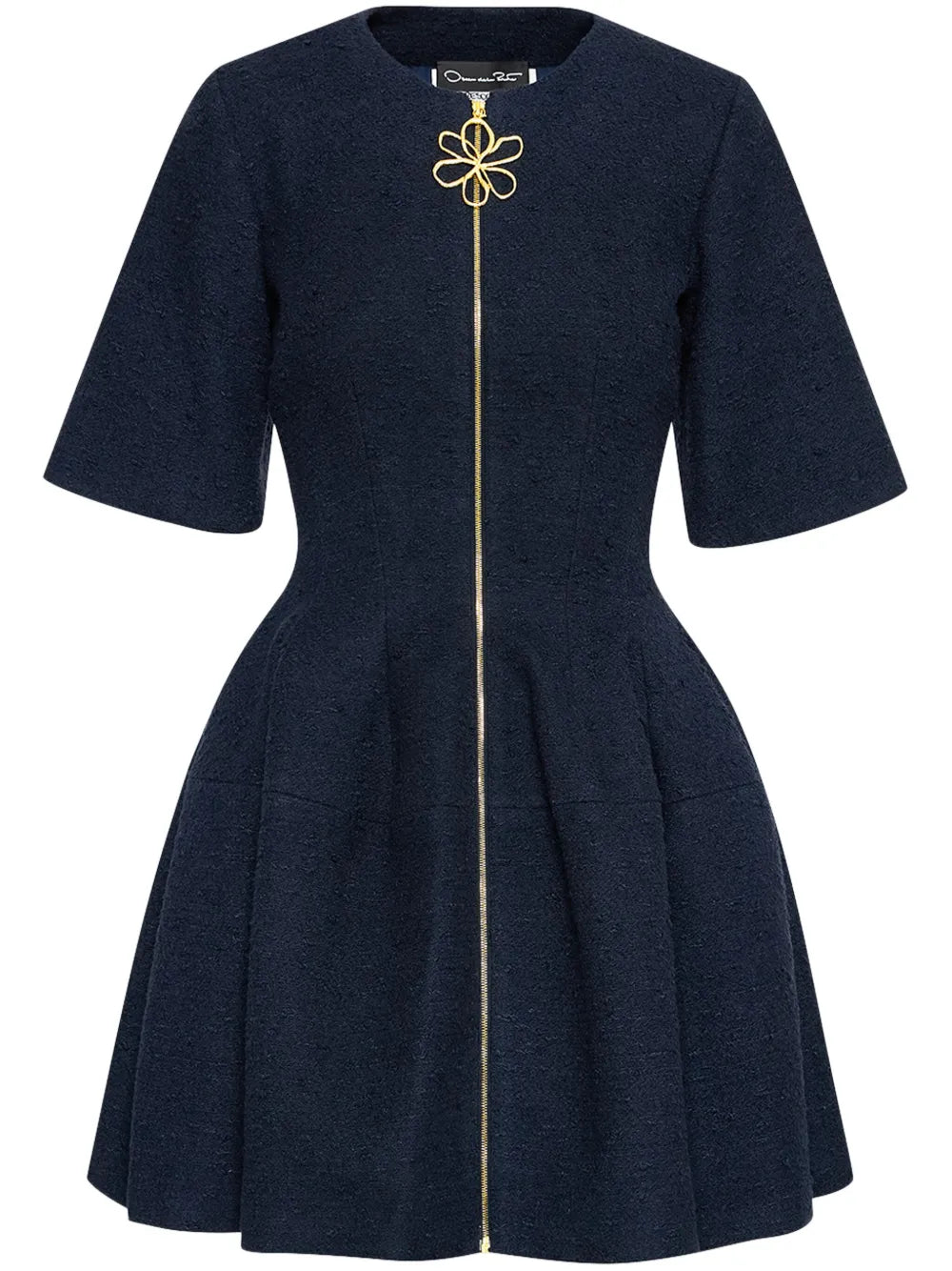 Zip-Front Tweed Dress
