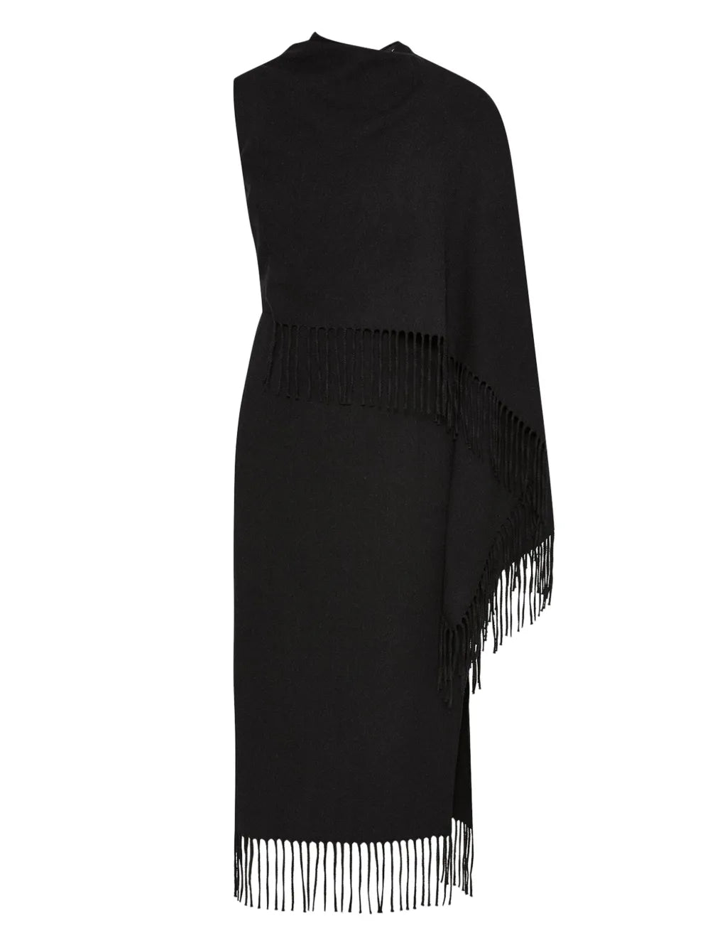 Fringed Cape Midi Dress