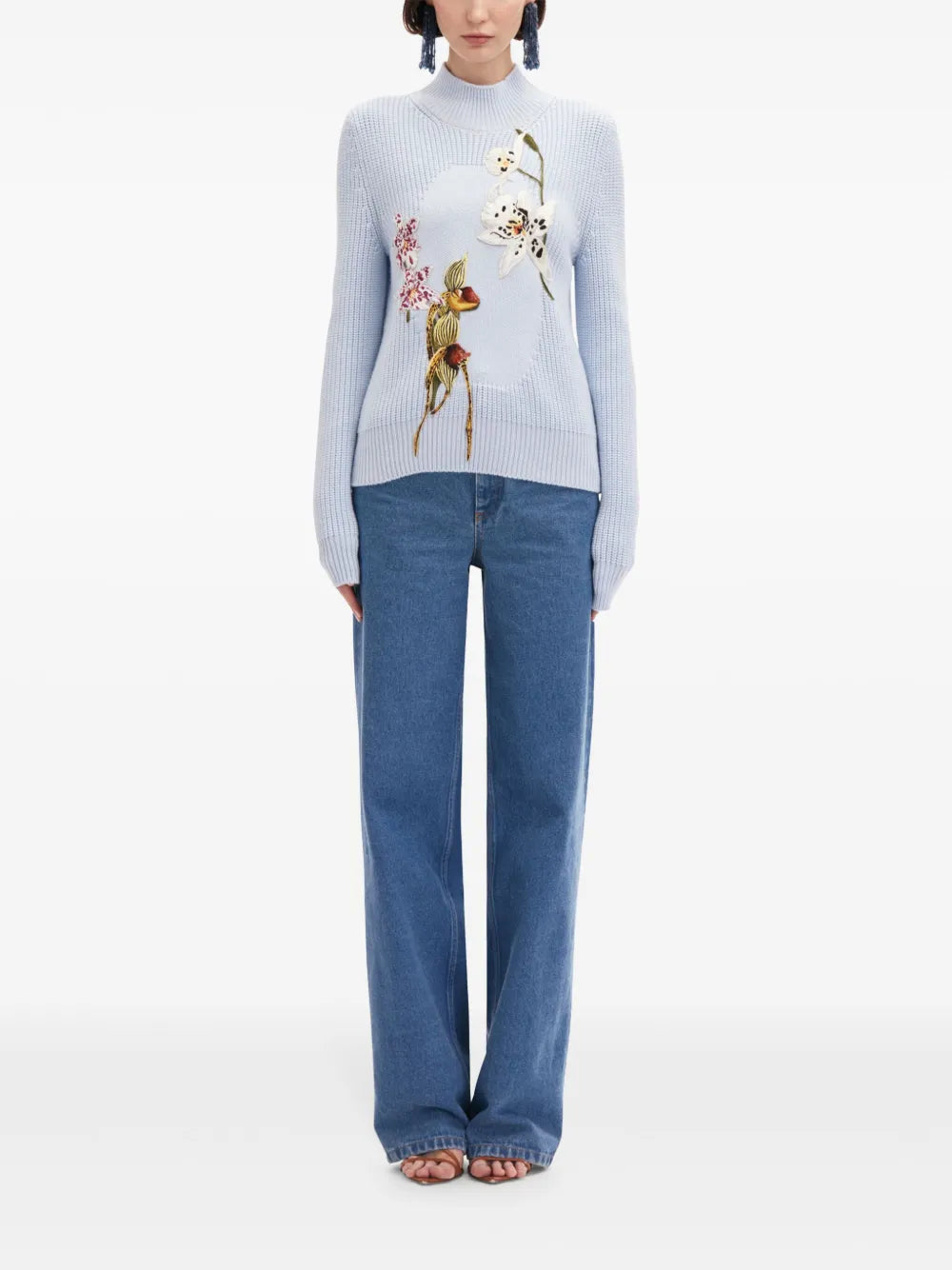 Orchid Embroidered Portrait Sweater