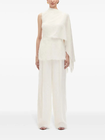 Fringed Fil-Coupé Blouse