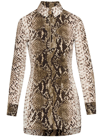 Snake Cotton Poplin Shirt Dress
