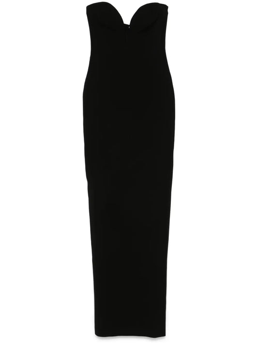 Strapless Crepe Midi Dress