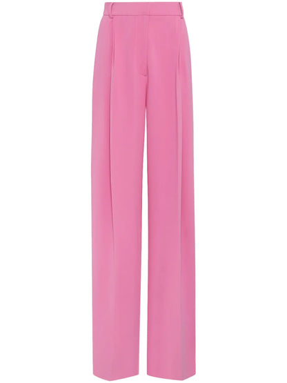 Wide-Leg Silk Georgette Trousers
