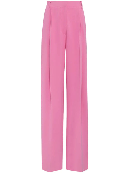 Wide-Leg Silk Georgette Trousers