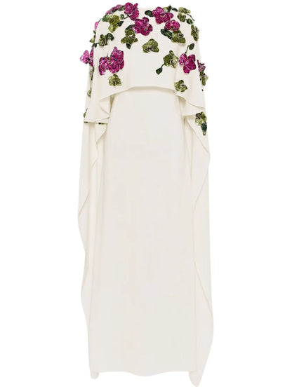 Orchid Sequin-Embroidered Kaftan
