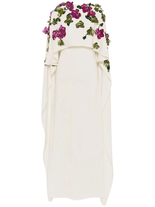 Orchid Sequin-Embroidered Kaftan