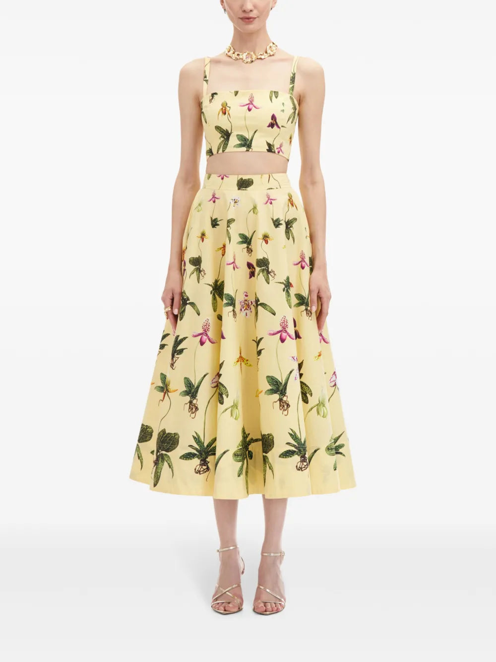 Orchid Cropped Cotton-Poplin Tank Top