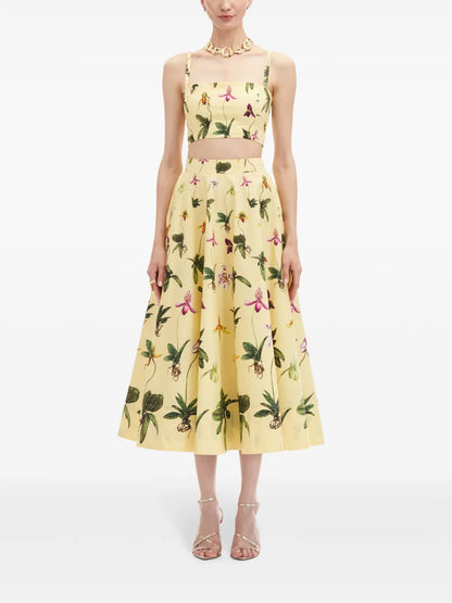 Orchid Cropped Cotton-Poplin Tank Top
