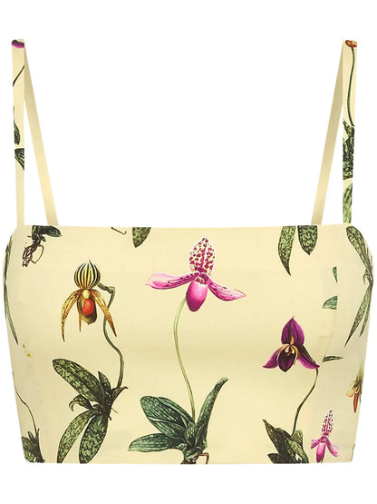 Orchid Cropped Cotton-Poplin Tank Top