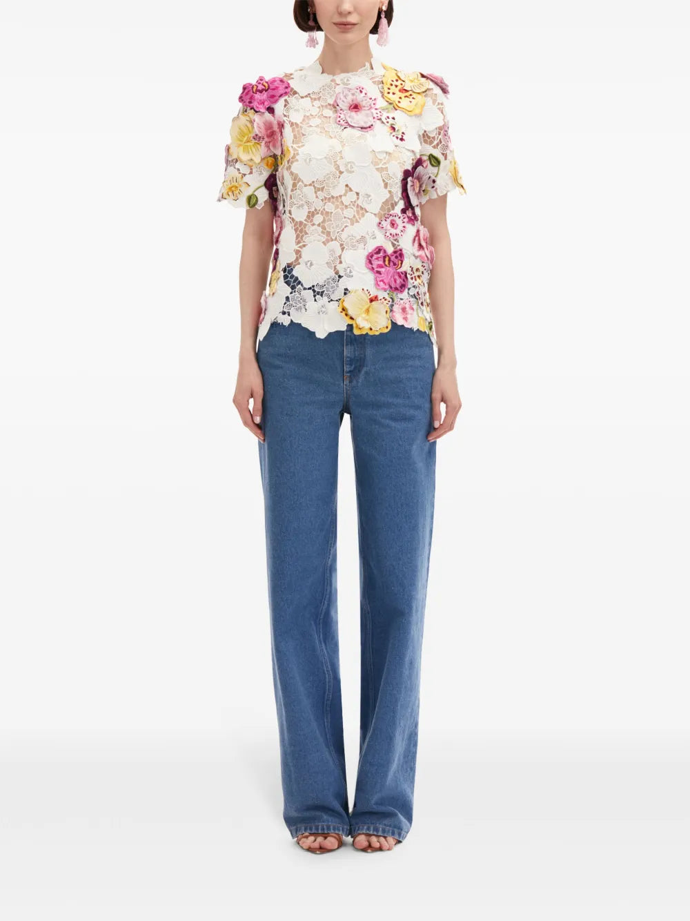 Orchid Embroidered Guipure Blouse
