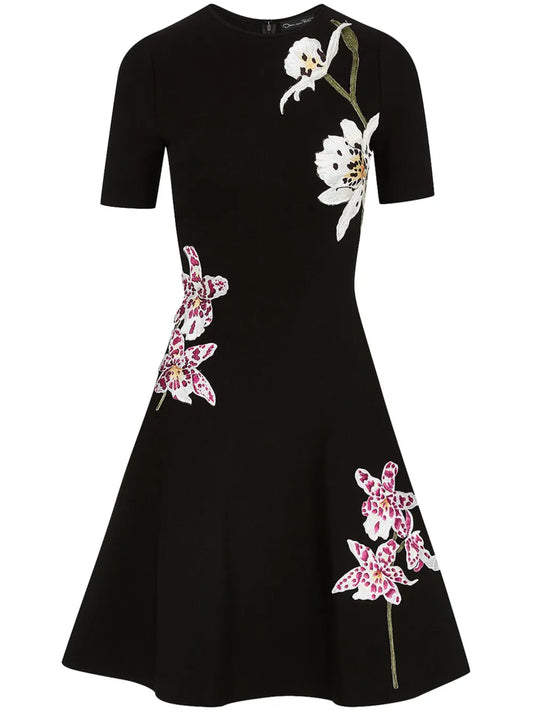 Orchid Threadwork-Jacquard Midi Dress
