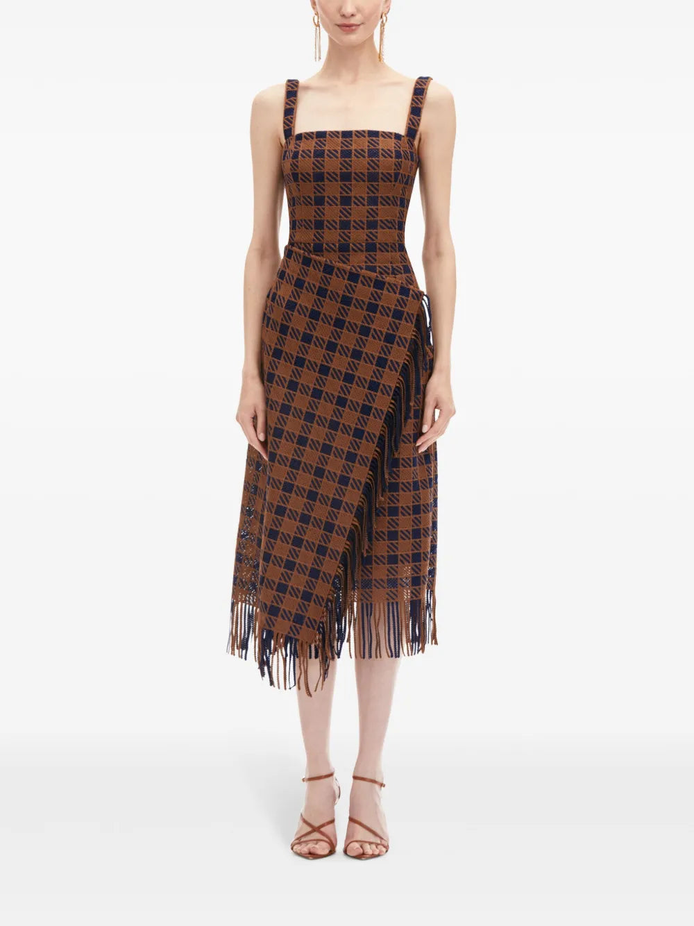 Check Fringe Guipure Skirt