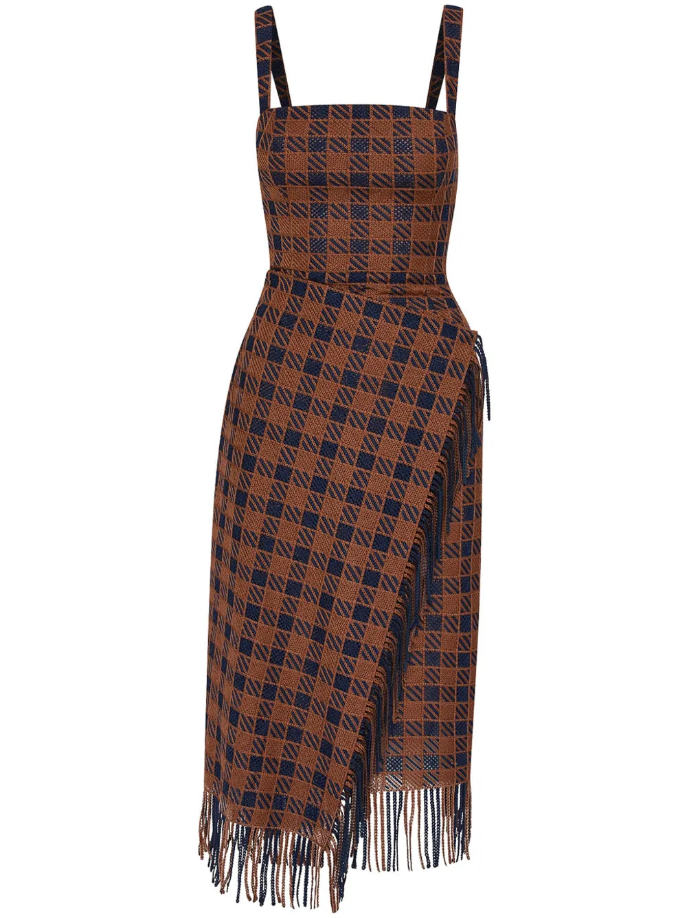 Check Fringe Guipure Skirt