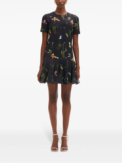 Orchid Cady-Inset Mini Dress