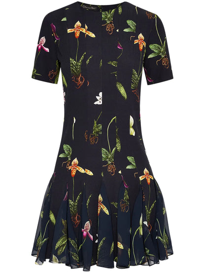 Orchid Cady-Inset Mini Dress