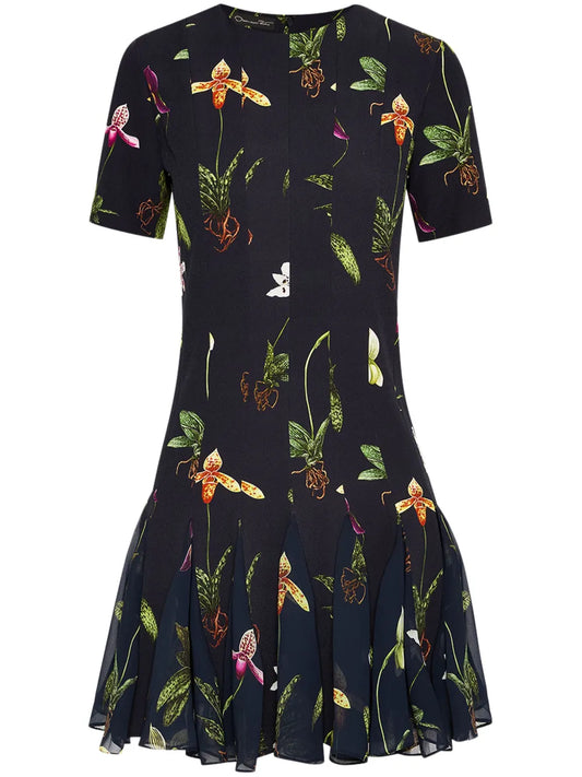 Orchid Cady-Inset Mini Dress