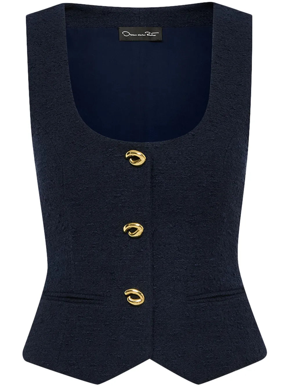 O Button Tweed Vest