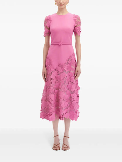 Orchid Guipure Lace-Inset Dress