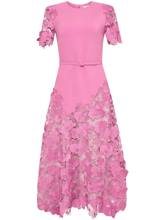Orchid Guipure Lace-Inset Dress
