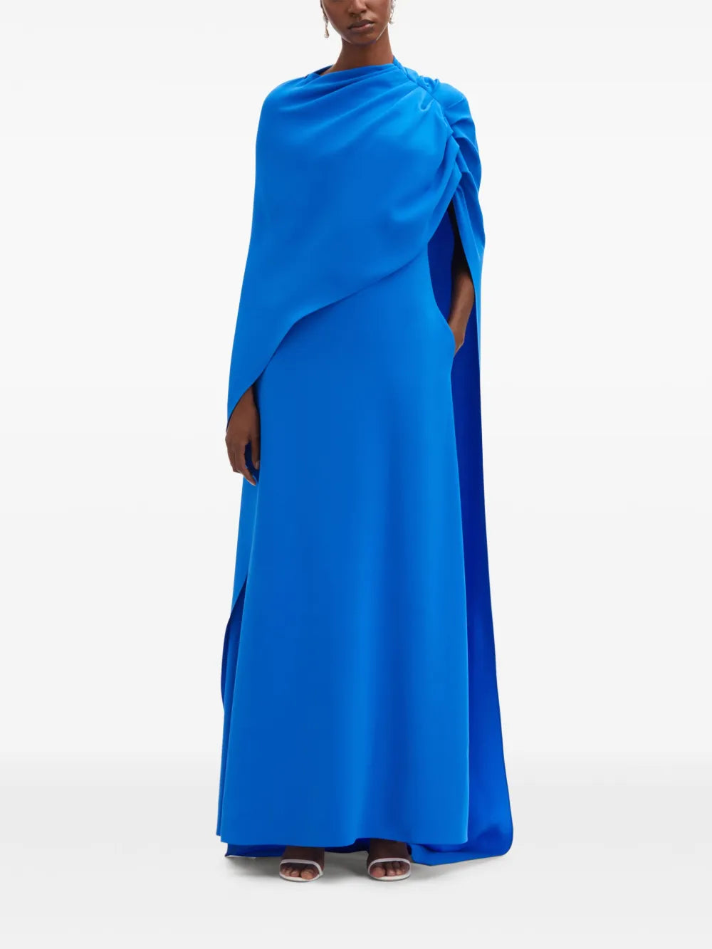 Draped-Detail Georgette Kaftan