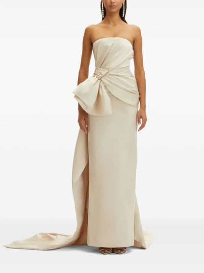 Bow Detail Trumpet Gown