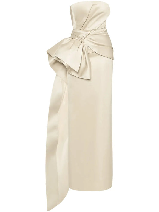 Bow Detail Trumpet Gown