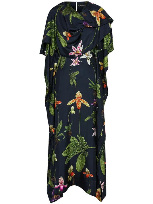 Orchid Silk Twill Kaftan