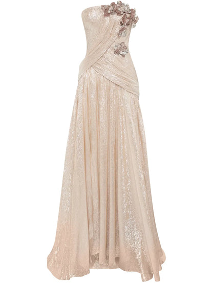 Orchid Embroidered Silk Chiffon Gown