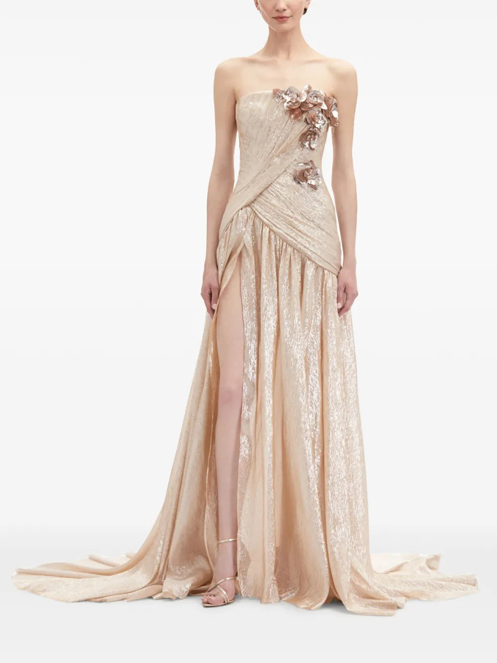 Orchid Embroidered Silk Chiffon Gown
