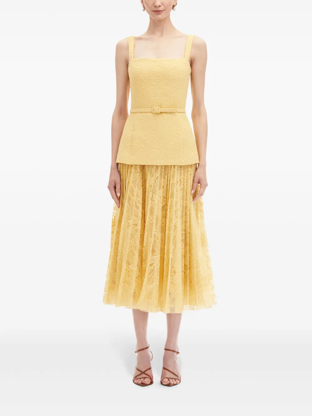 Orchid Guipure Tweed Midi Dress