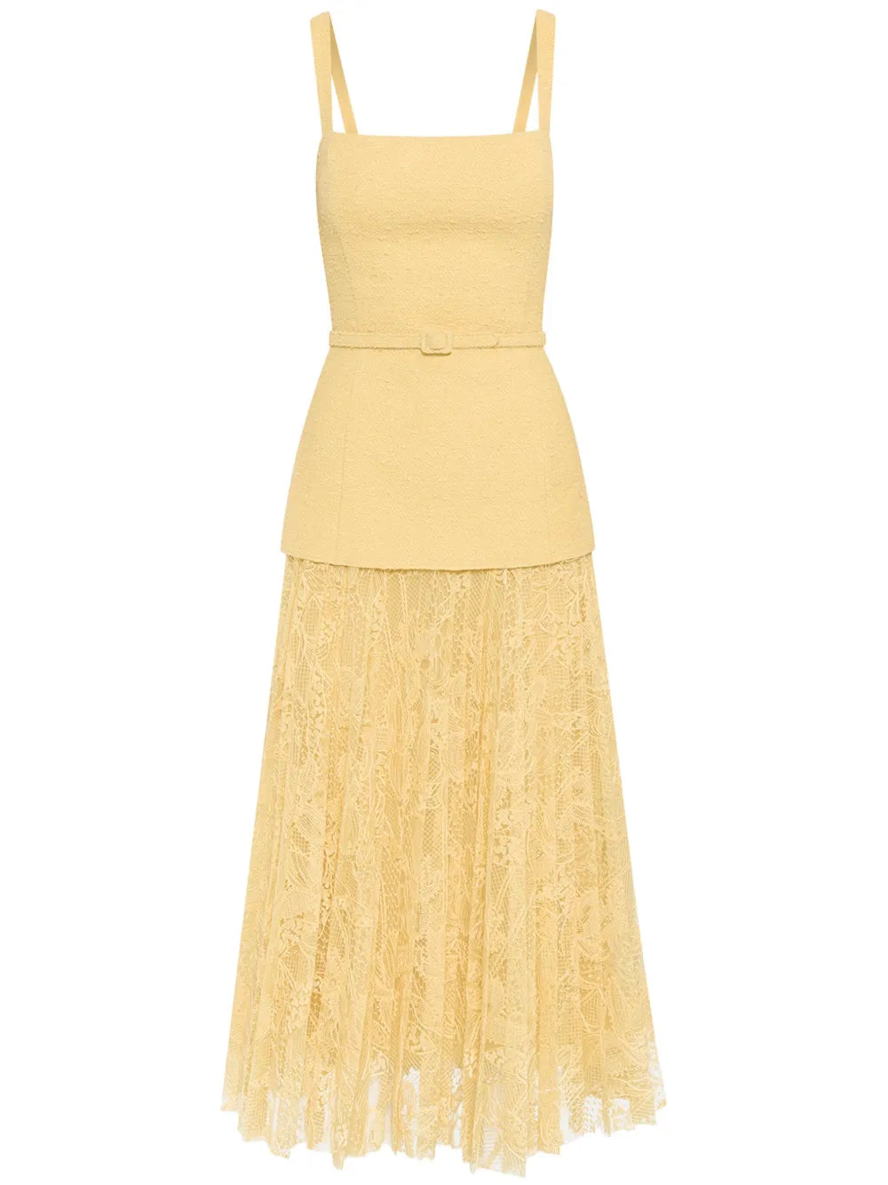 Orchid Guipure Tweed Midi Dress