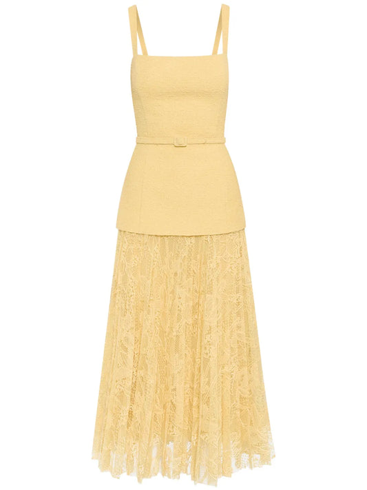 Orchid Guipure Tweed Midi Dress