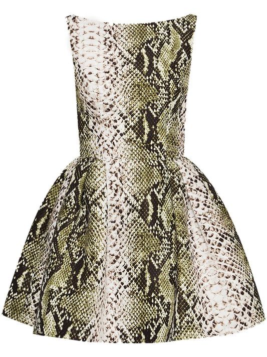 Snake Faille Cocktail Dress