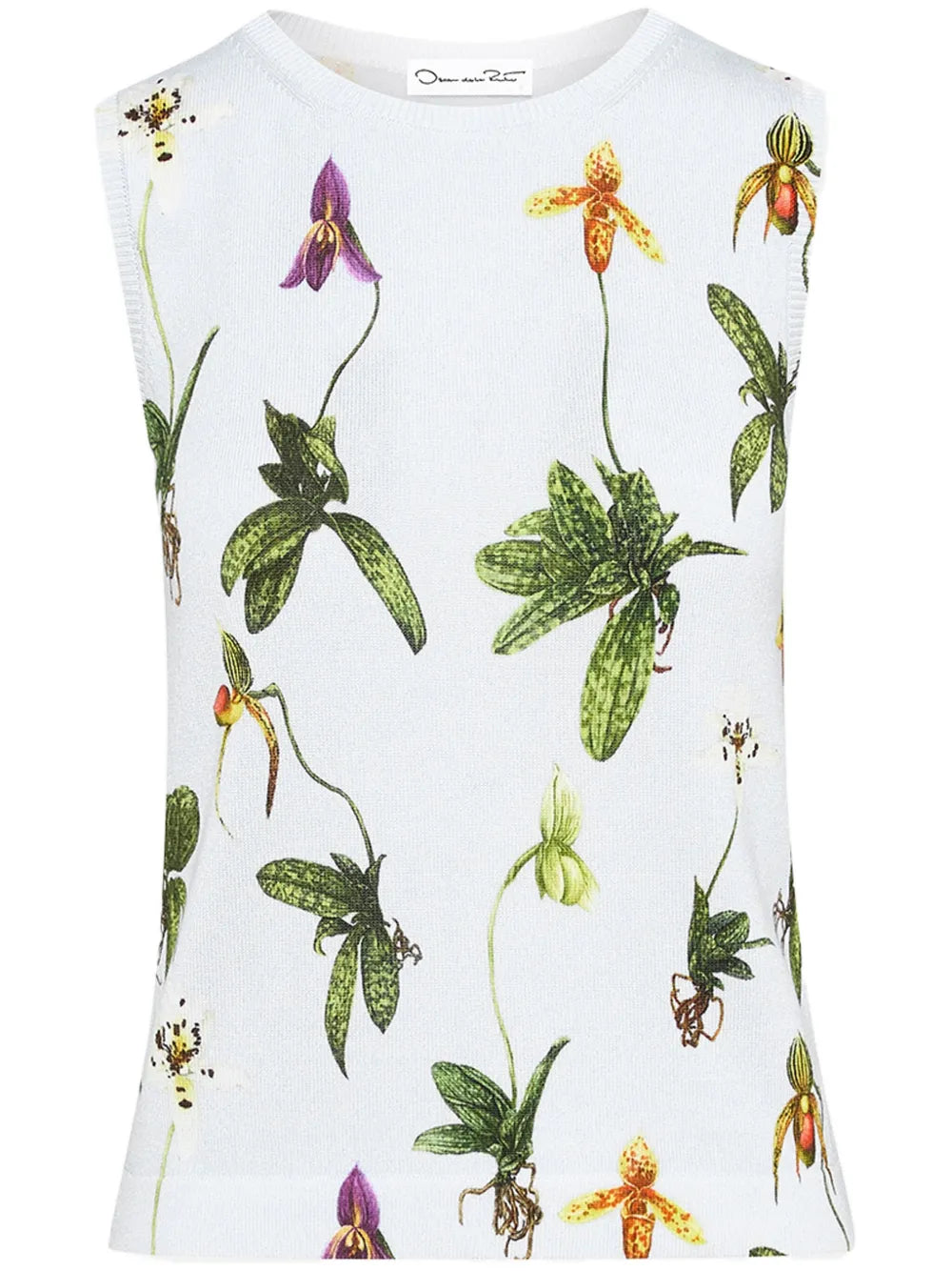 Orchid-Print Tank Top