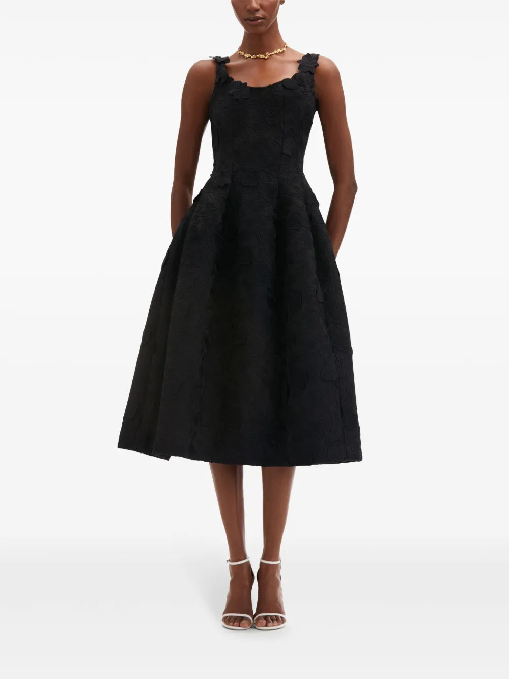 Orchid Embroidered Guipure Midi Dress