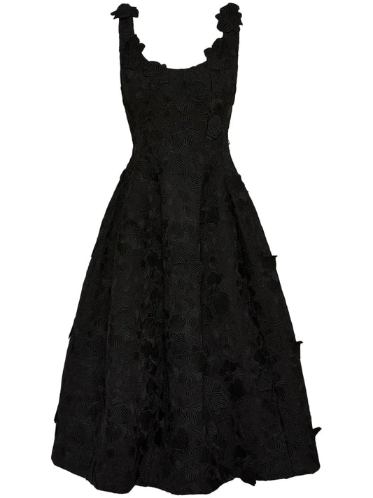 Orchid Embroidered Guipure Midi Dress
