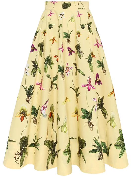 Orchid Cotton Poplin Skirt