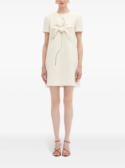 Orchid Embroidered Tweed Shift Dress