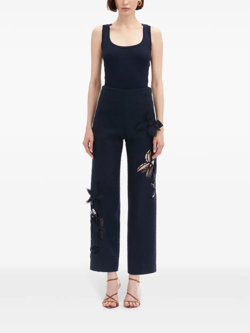 Orchid Embroidered Tweed Trousers